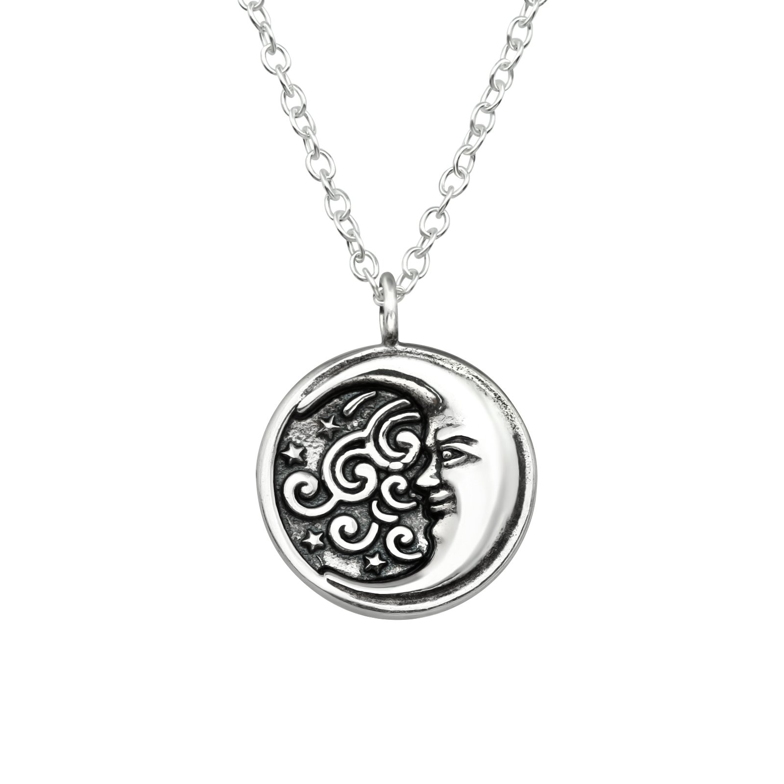 Silver medallion clearance necklace